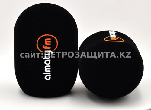 Ветрозащита для микрофона Shure SM7B с логотипом Almaty FM